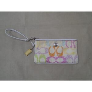 Vintage Coach Hampton Pastel Monogram Multicolored Bag Wristlet